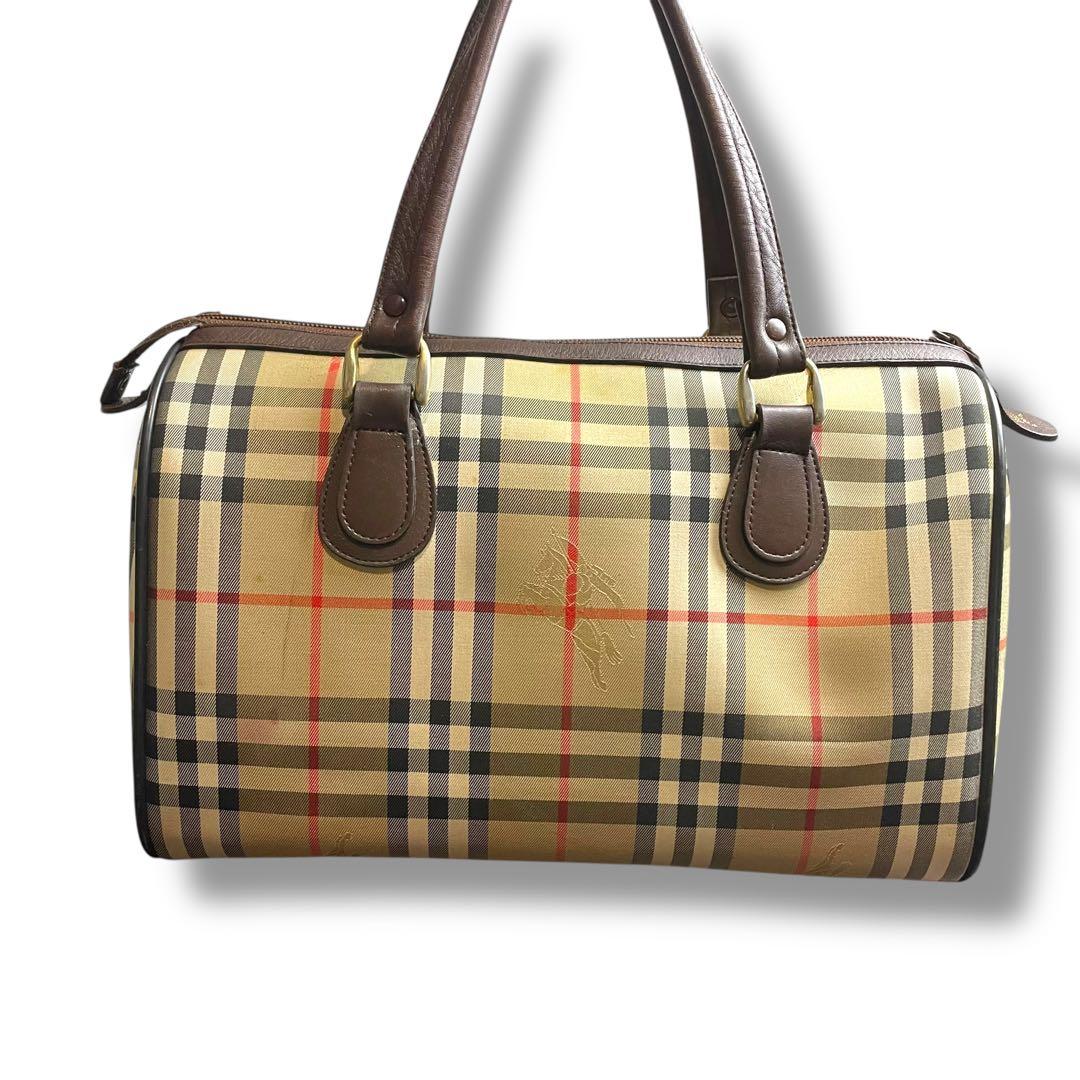 BURBERRY バーバリー　ボストンバッグ　ノバチェック　キャンバス