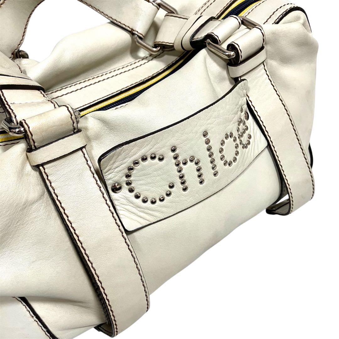 Chloe クロエ　ボストンバッグ　ミニボストン　パッツィー　ハンドバッグ　白