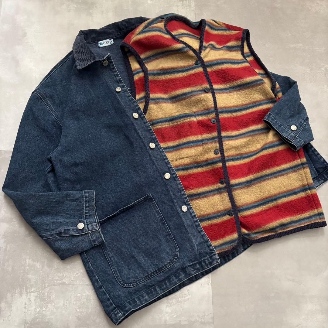 完品 90s - CELIO デニム　カバーオール　フレンチ ワークジャケット