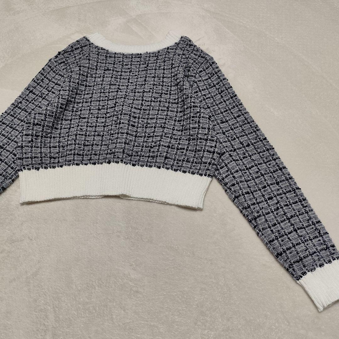 美品 MARY QUANT ツイードニット アンサンブル ネイビー M