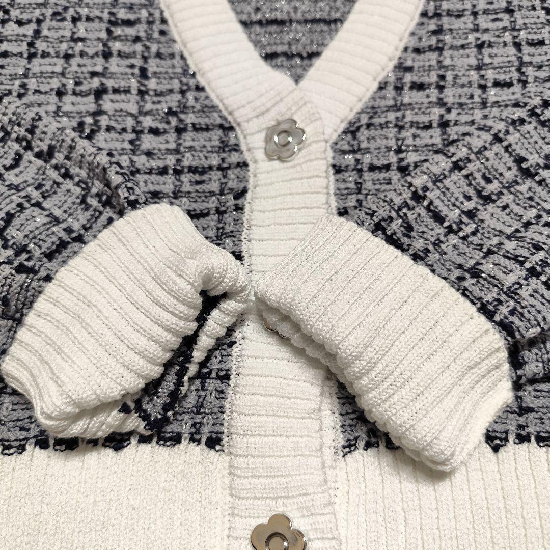 美品 MARY QUANT ツイードニット アンサンブル ネイビー M