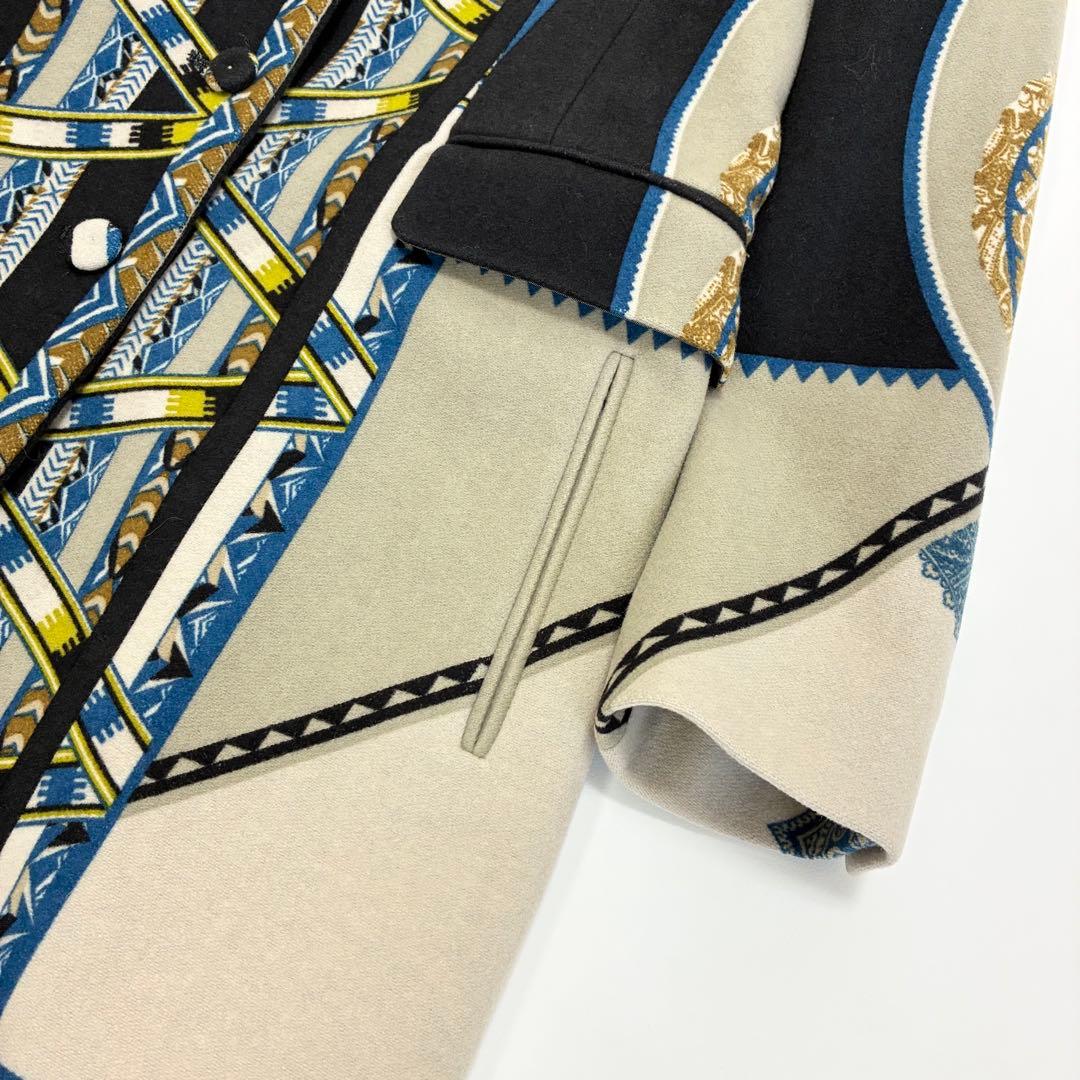 美品☆ETRO エトロ☆総柄ウールコート 38