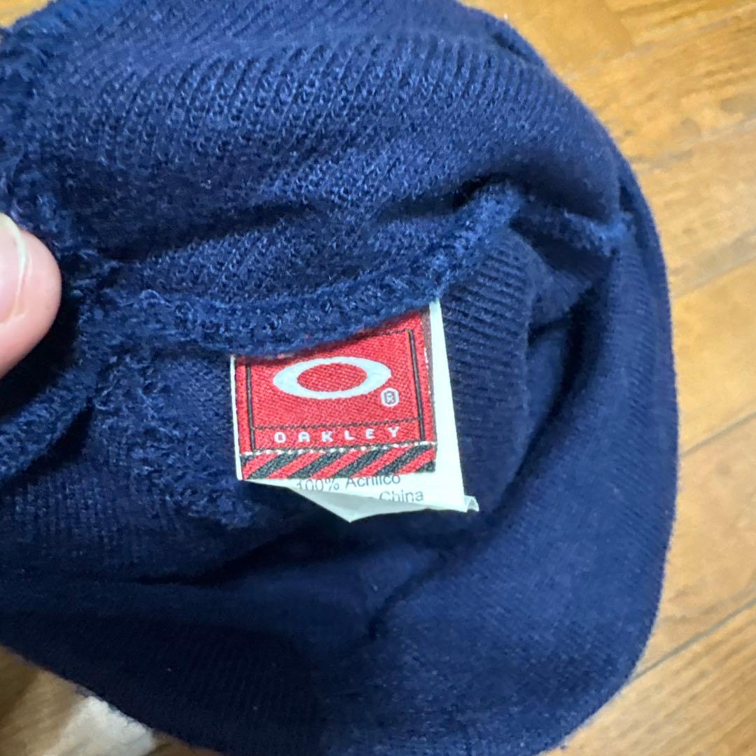 Oakley ネイビー ビーニー帽子　赤タグ　y2k 90s