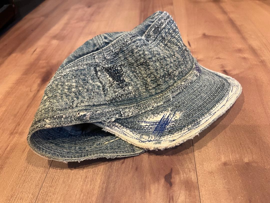 【美品】KAPITAL【BORO 老人と海 キャップ】帽子 キャピタル