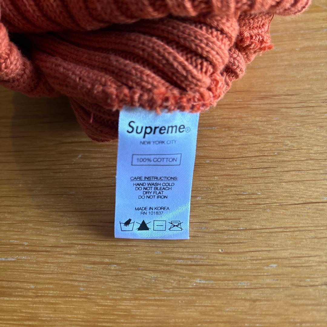 Supreme オレンジ ニット帽 100%コットン