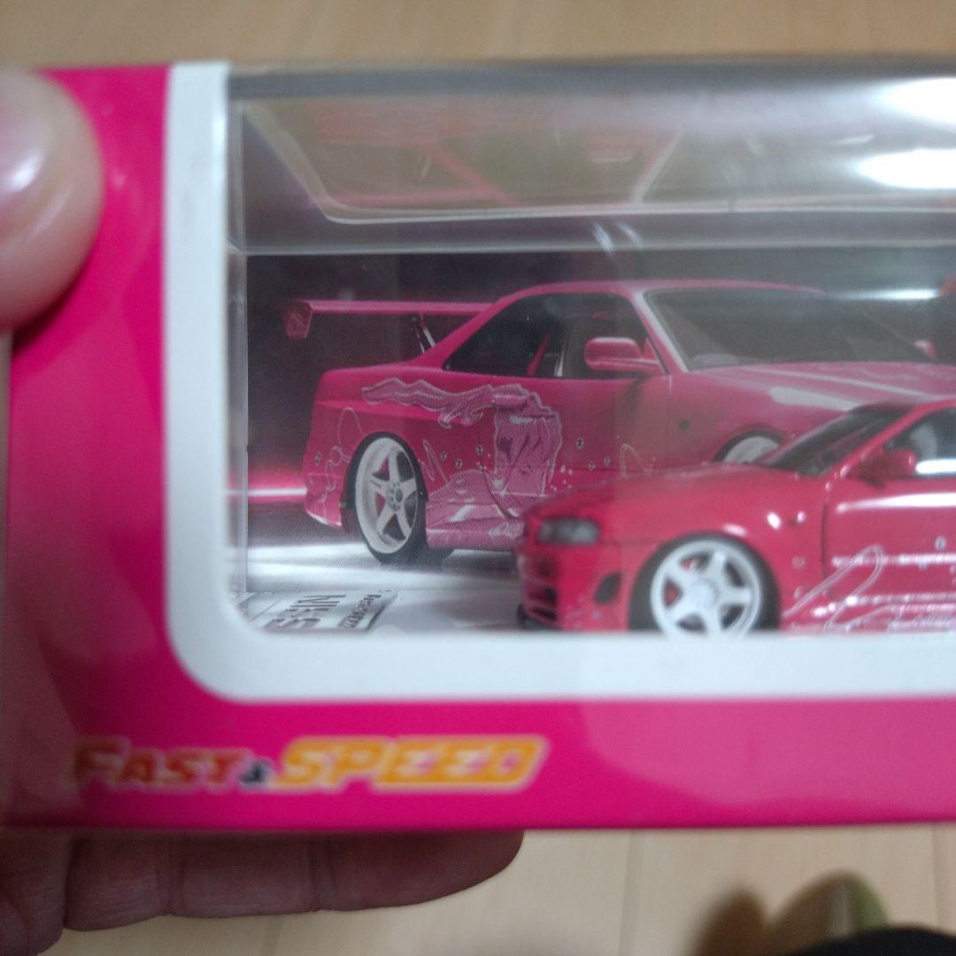 R34GTRピンク1/64 アニメ風デザイン