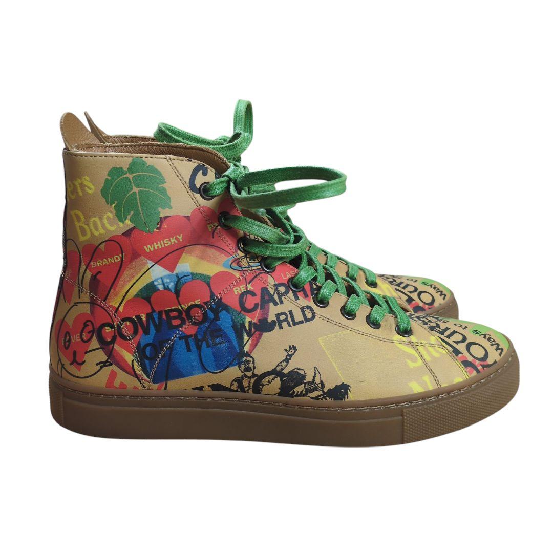 【美品】Vivienne Westwood グラフィック レースアップブーツ