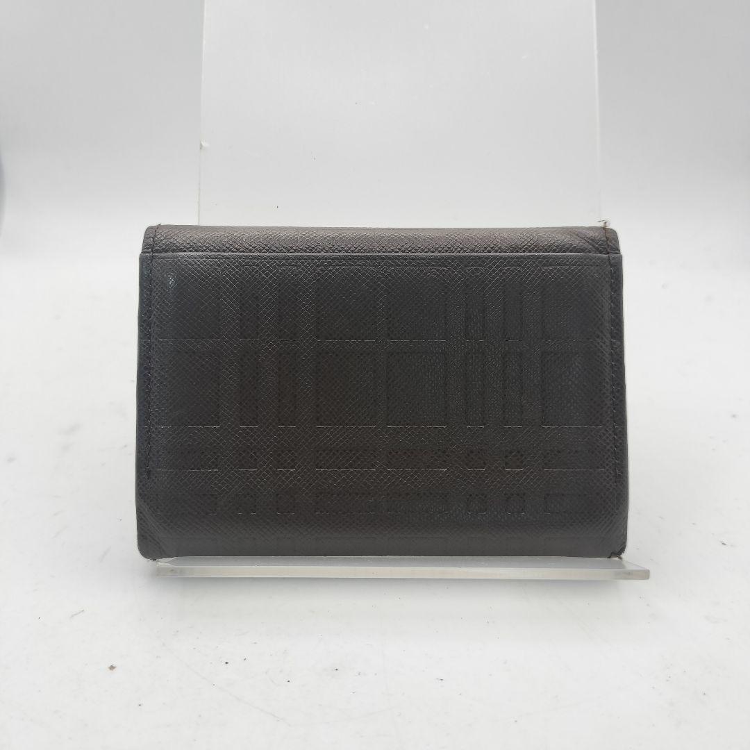 バーバリー　名刺入れ　カードケース　財布　エンボスチェック型押し　ブラウン
