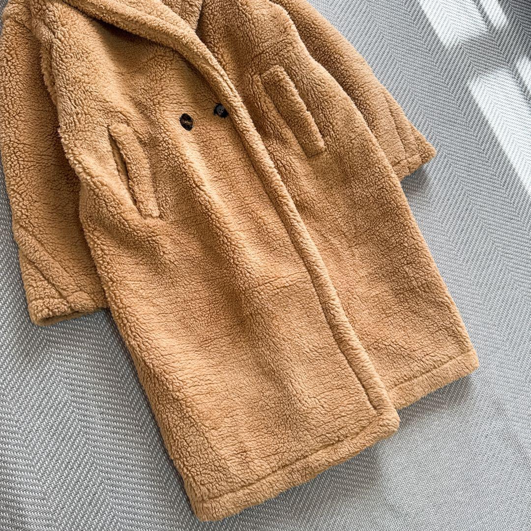 極美品 ZIAI テディベアコート 洗える ボアコート ロング キャメル M