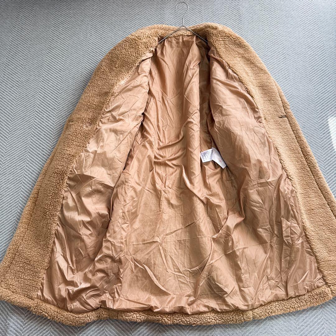 極美品 ZIAI テディベアコート 洗える ボアコート ロング キャメル M