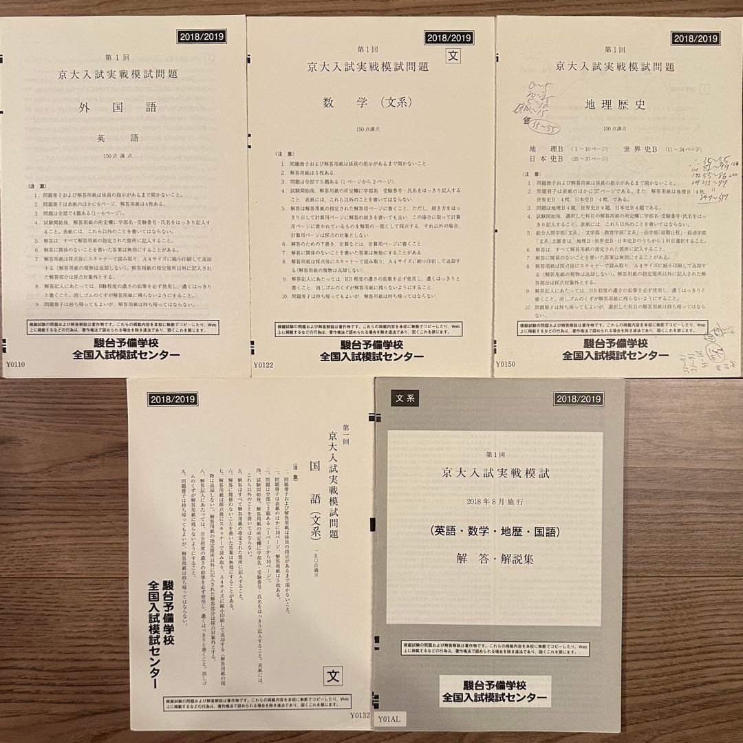 京大入試実戦模試 2015年第1回~2021年第2回 （全14回分）