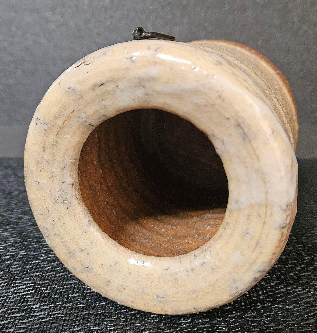 萩焼　七代兼田三左ェ門　作　萩焼　花入れ　掛け花入れ　茶道具　茶器　花器