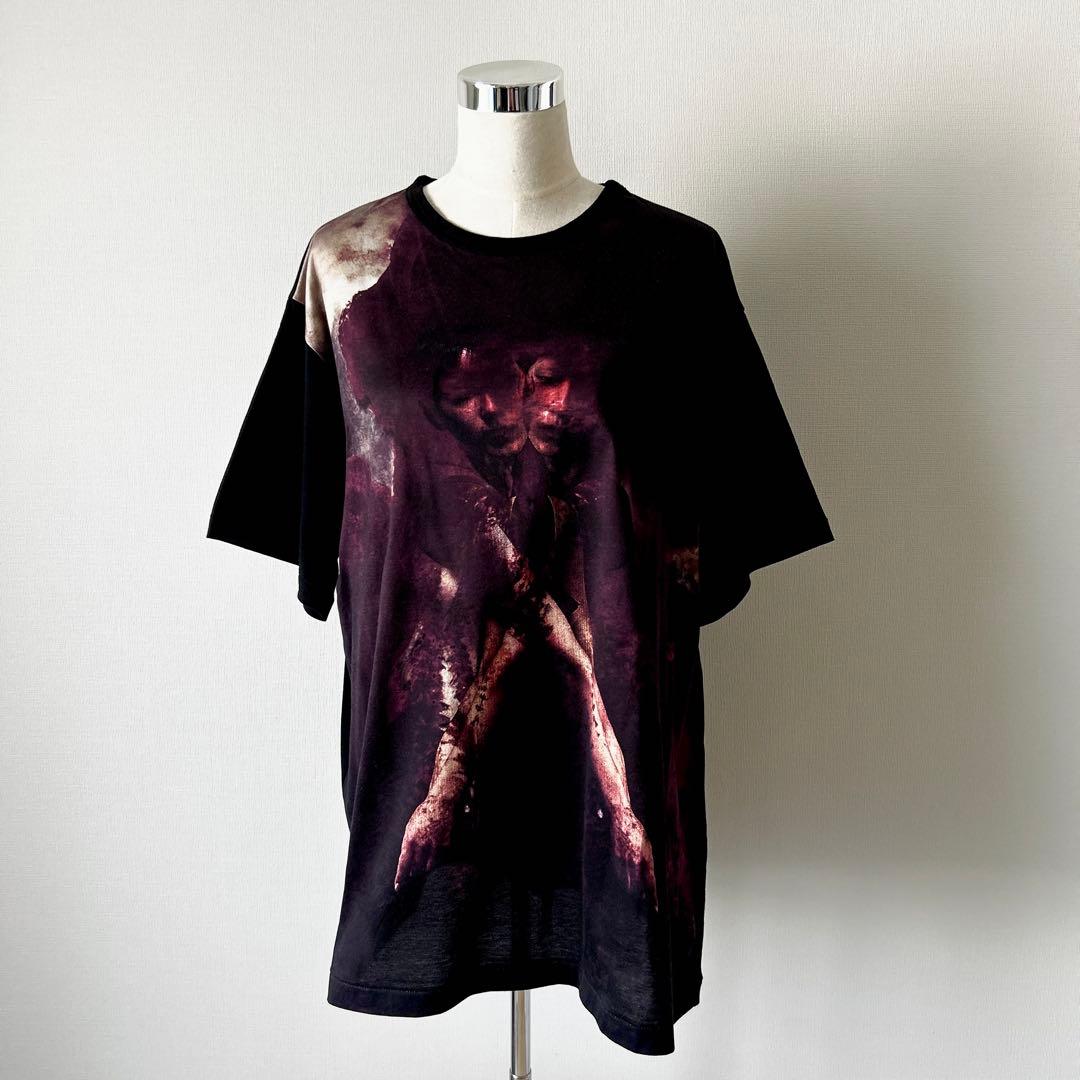 YohjiYamamoto 22aw ベクシンスキー/傷だらけの女性Tシャツ