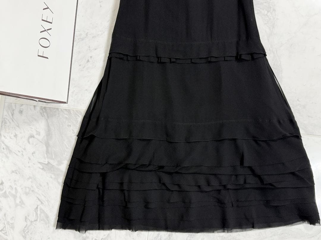 定価約19万★FOXEYフォクシー シルクシフォン ギャッツビー ワンピース40