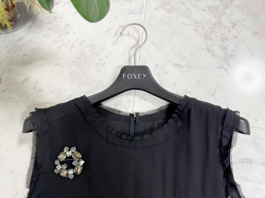 定価約19万★FOXEYフォクシー シルクシフォン ギャッツビー ワンピース40