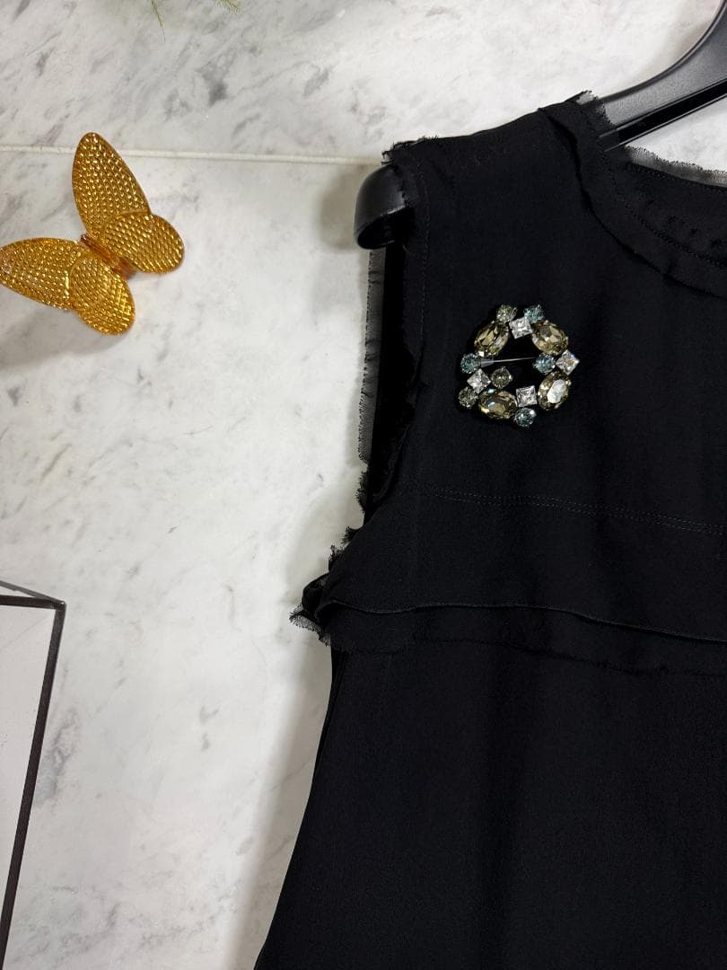 定価約19万★FOXEYフォクシー シルクシフォン ギャッツビー ワンピース40