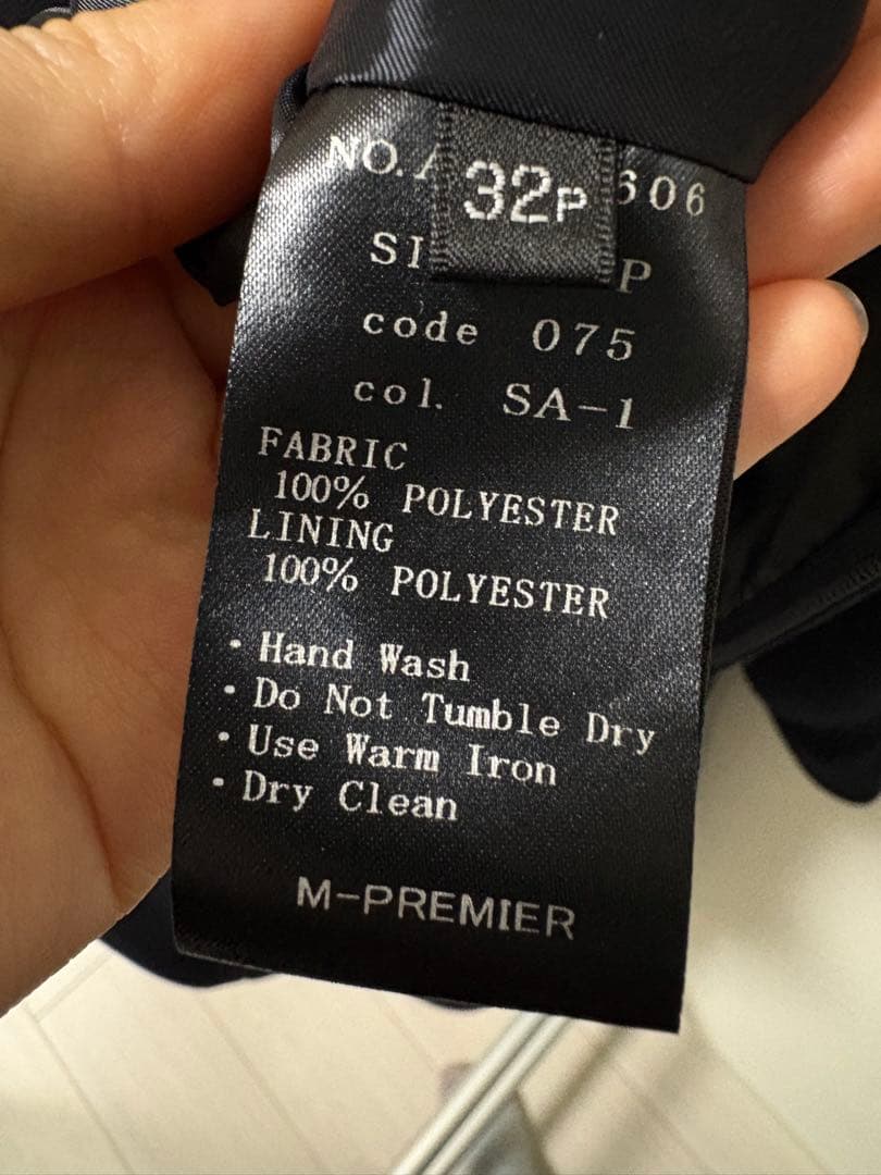 M-premier ネイビー　七分袖ワンピース　32p
