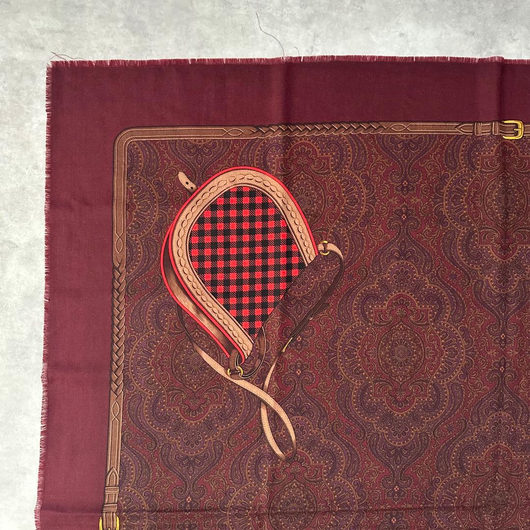 OLD GUCCI 大判ウールストール ショール 雉 鳥 ペイズリー柄
