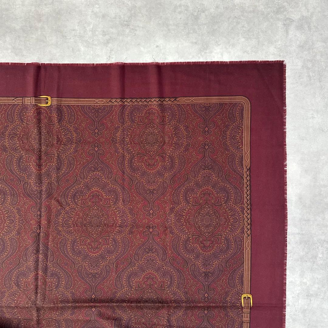 OLD GUCCI 大判ウールストール ショール 雉 鳥 ペイズリー柄