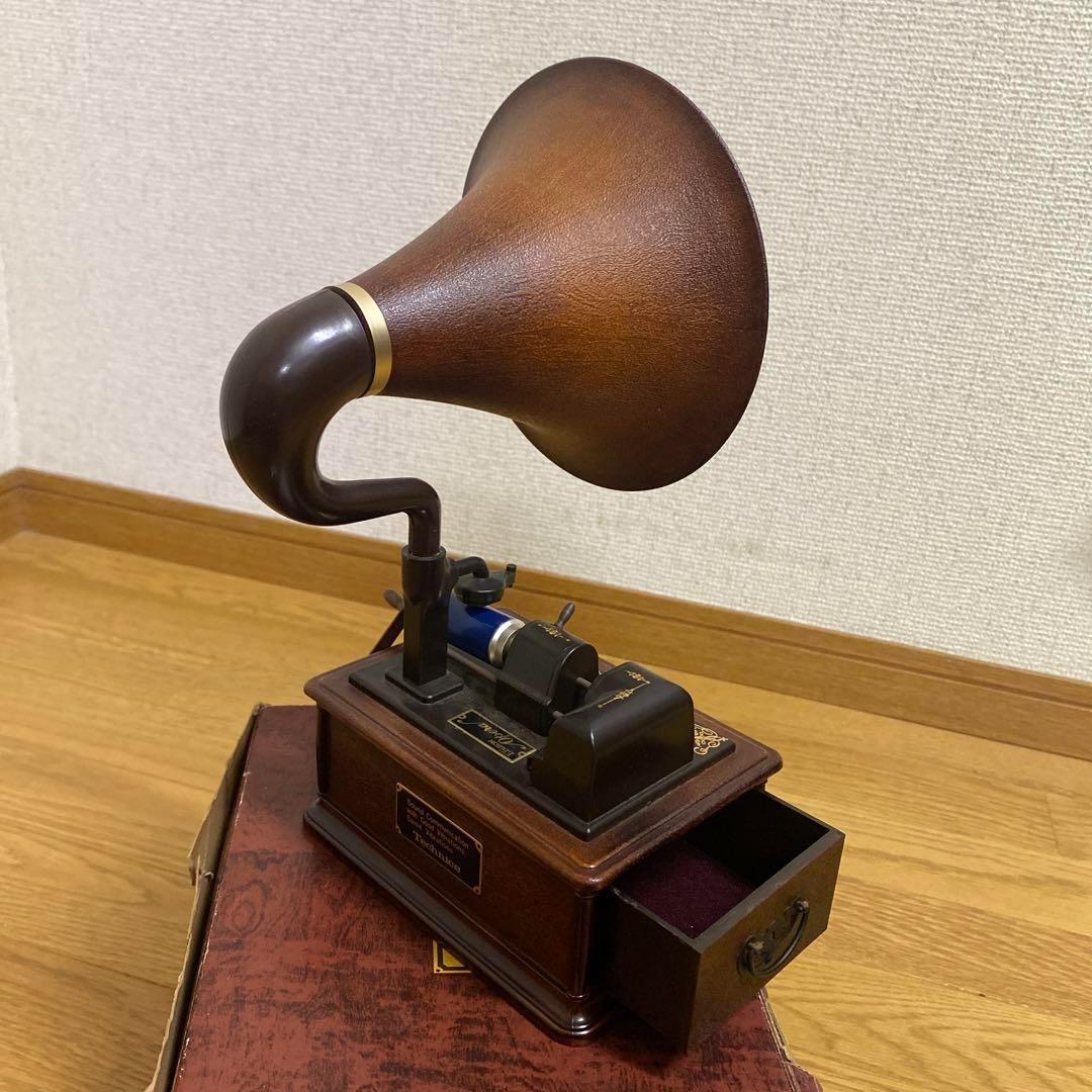 Technics ミニチュア蓄音機 エジソン社オペラ型モデル オルゴール小物入れ