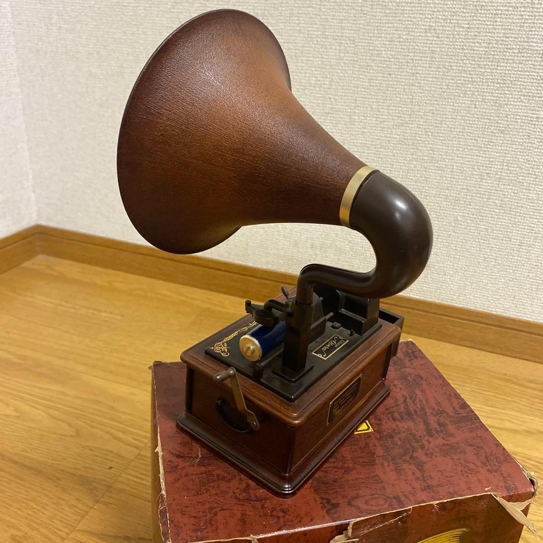 Technics ミニチュア蓄音機 エジソン社オペラ型モデル オルゴール小物入れ