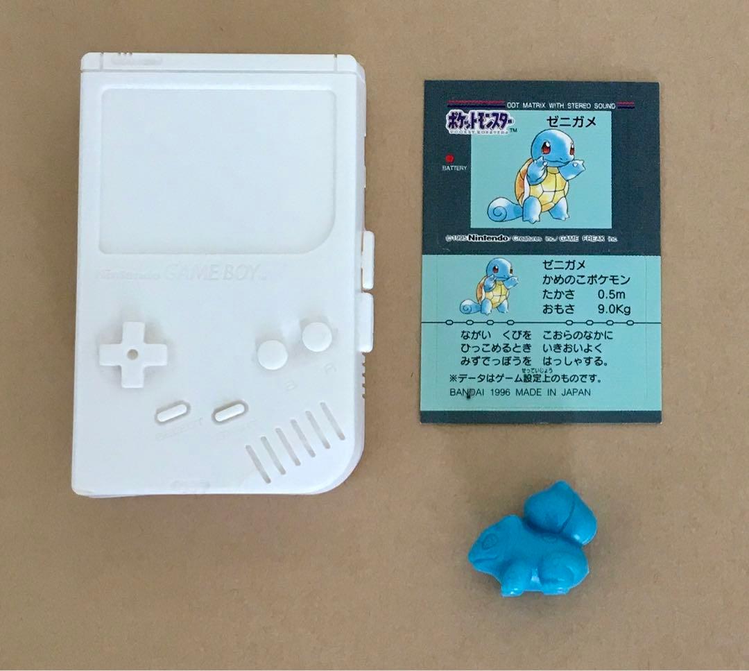 食玩　初代ポケモンクラブ　GB型プラケース＋ゼニガメシール＋フシギダネ塩ビ人形