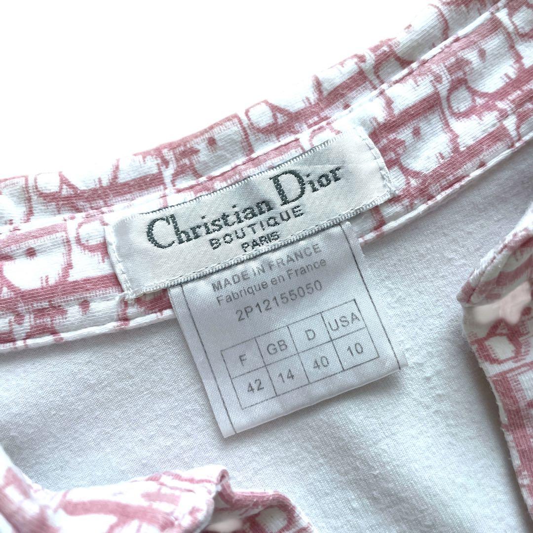 激レア 美品 Christian Dior 襟 トロッター柄 ポロシャツ