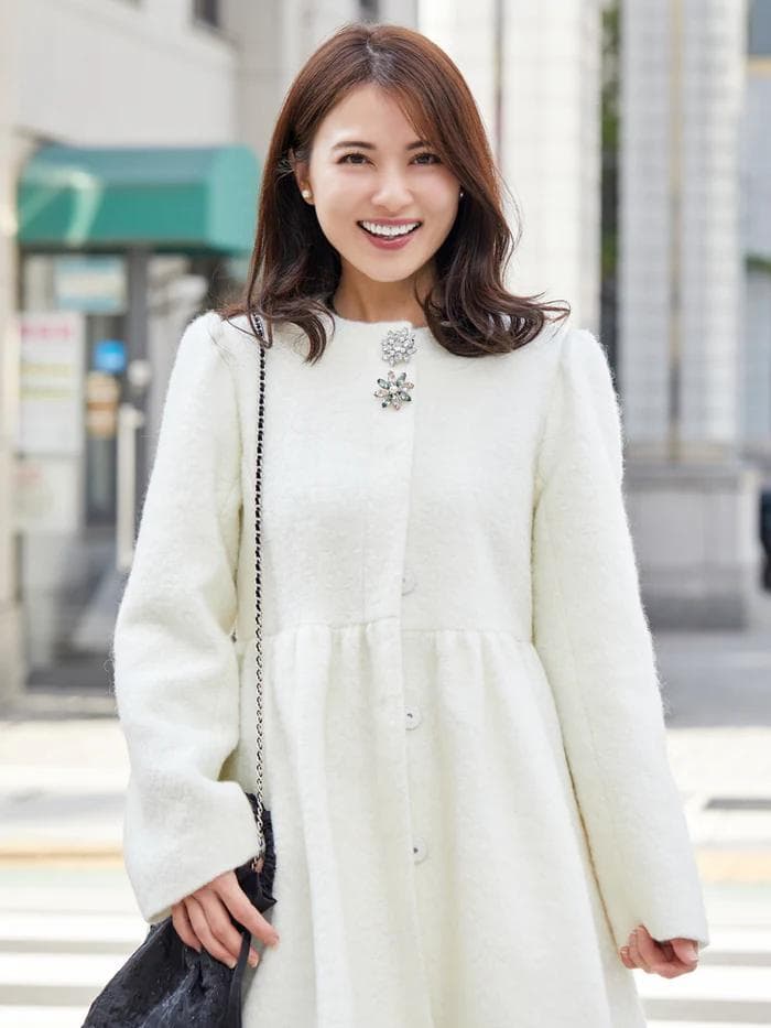 【新品タグ付き】Chesty チェスティ モヘアビジューコート ホワイト