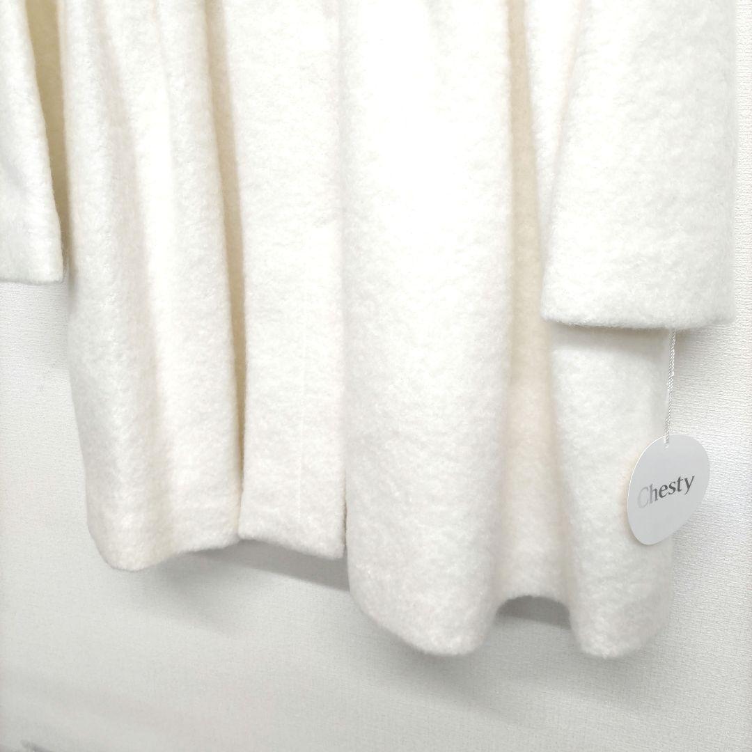 【新品タグ付き】Chesty チェスティ モヘアビジューコート ホワイト