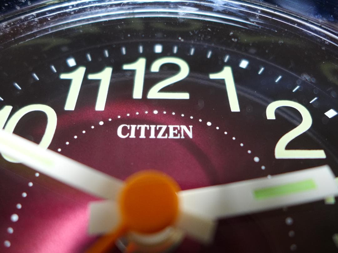 【稼働】CITIZEN シチズン スペースエイジ 置時計ゼンマイ式 赤 レトロ