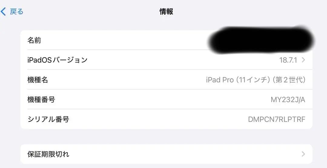 iPad Pro 11インチ（第二世代）128G Wi-Fiモデル