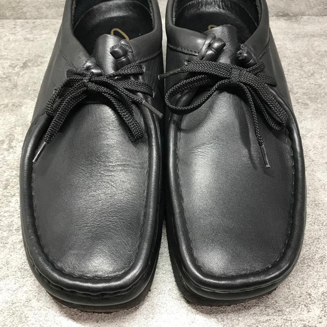 【美品】Clarks クラークス Wallabee レザー ブーツ　ブラック