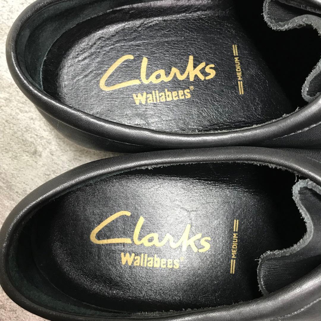 【美品】Clarks クラークス Wallabee レザー ブーツ　ブラック