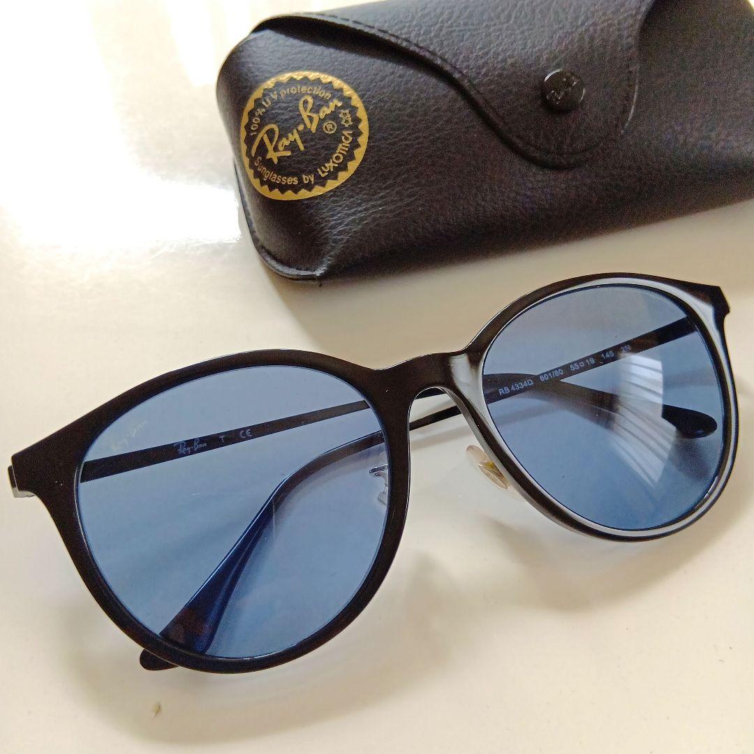Ray-Ban RB4334D ブルーレンズ 人気モデル ケース付 レイバン