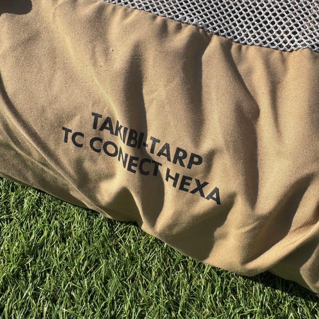 美品 テンマク 焚火タープTC コネクトヘキサ ポール付き