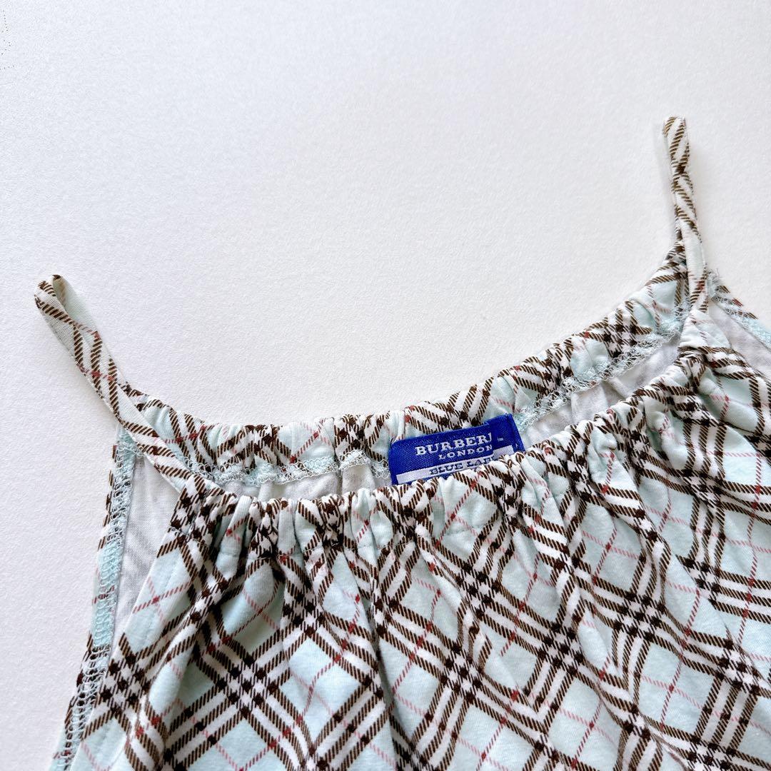 【希少】バーバリーブルーレーベル キャミソール　トップス　チェック　ホース刺繍
