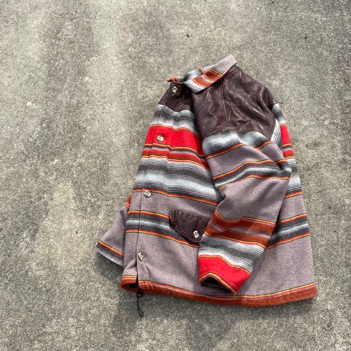 80s vintage France製 COLLAR RUG JACKET 古着