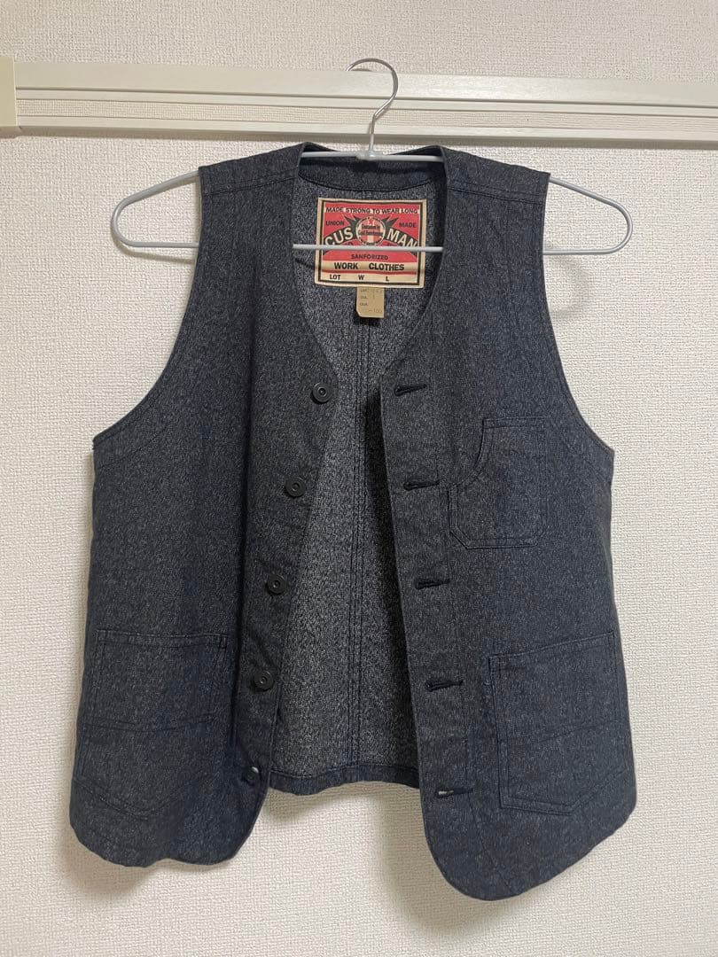 Cushman ブラックシャンブレー ワークベスト