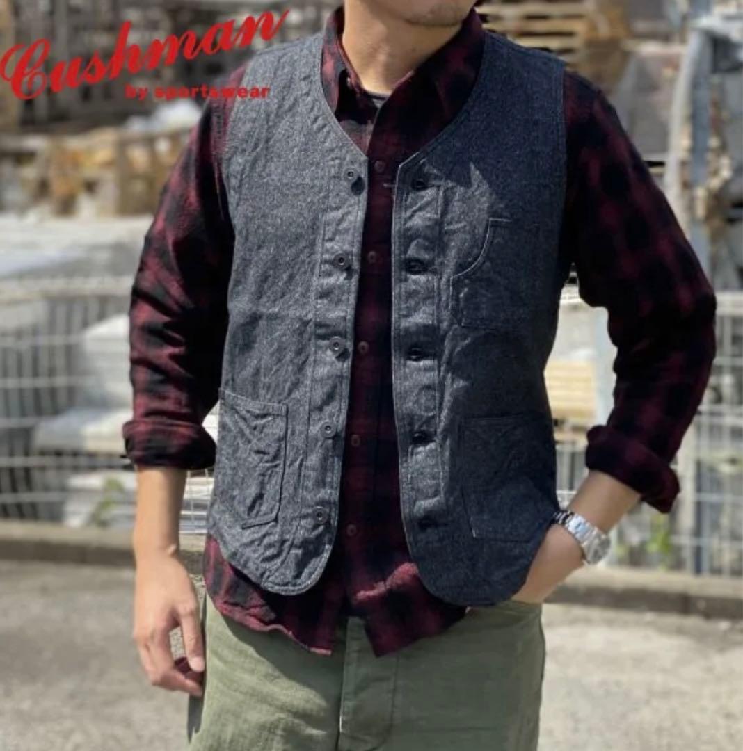 Cushman ブラックシャンブレー ワークベスト
