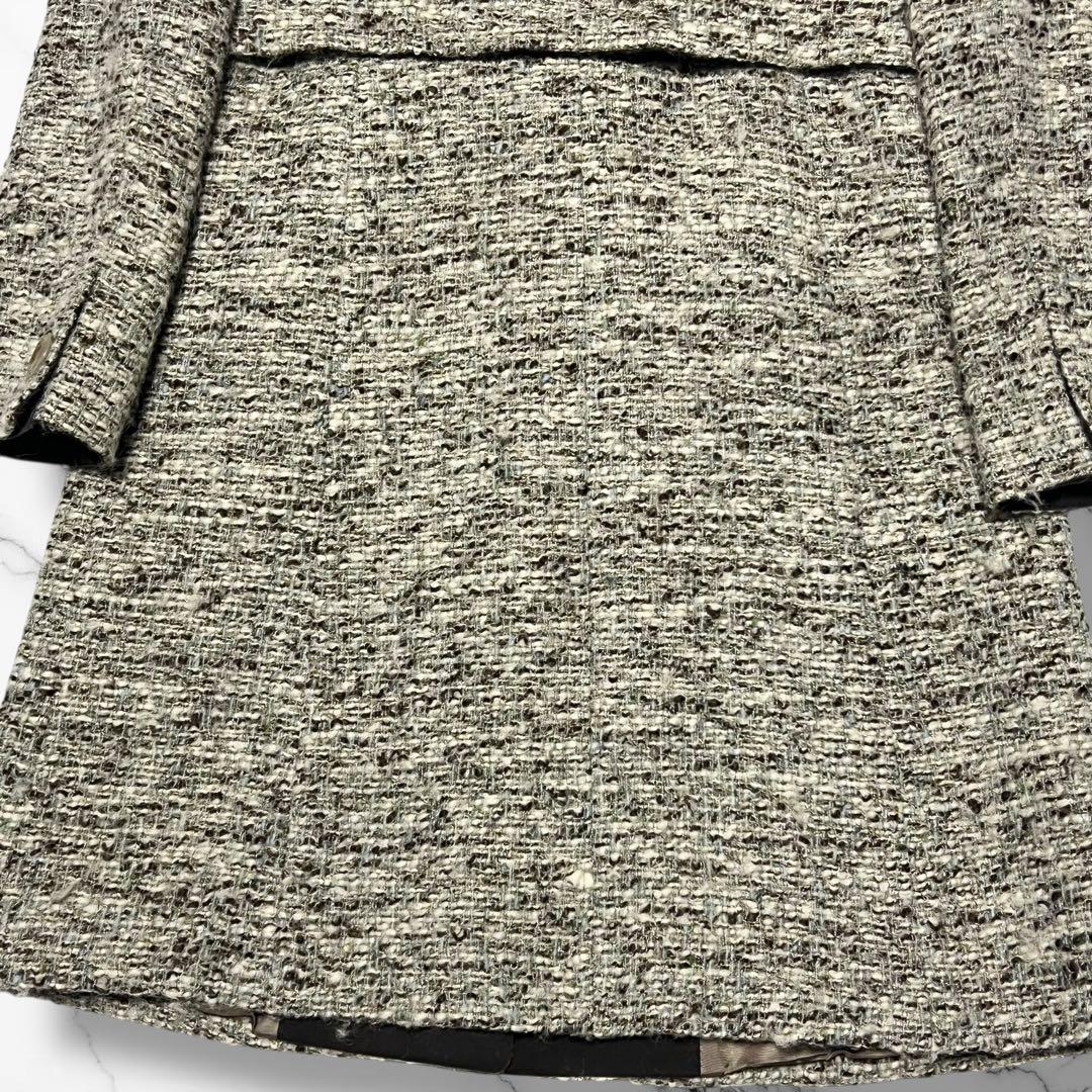 美麗品✨Max Mara STUDIO ツイード 比翼 ロングコート ベルト付き