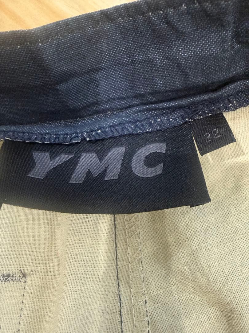 90s YMC セットアップ UK製 リネン混 ネイビー L パンツ32インチ