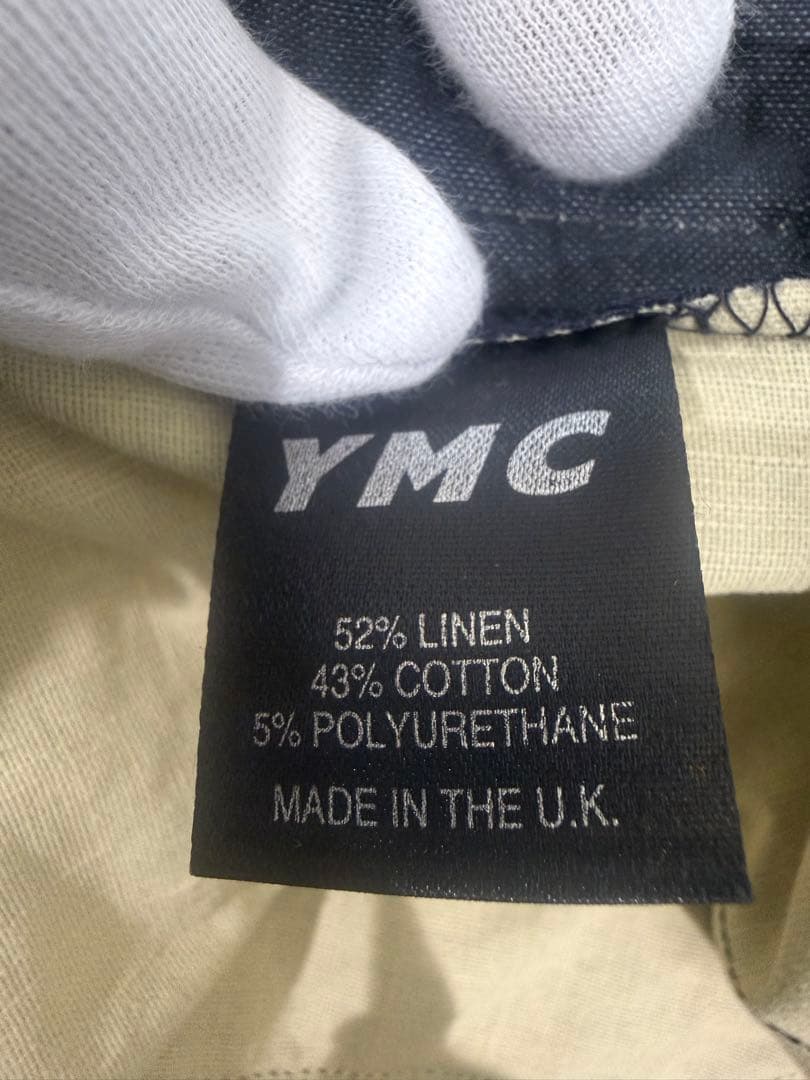90s YMC セットアップ UK製 リネン混 ネイビー L パンツ32インチ