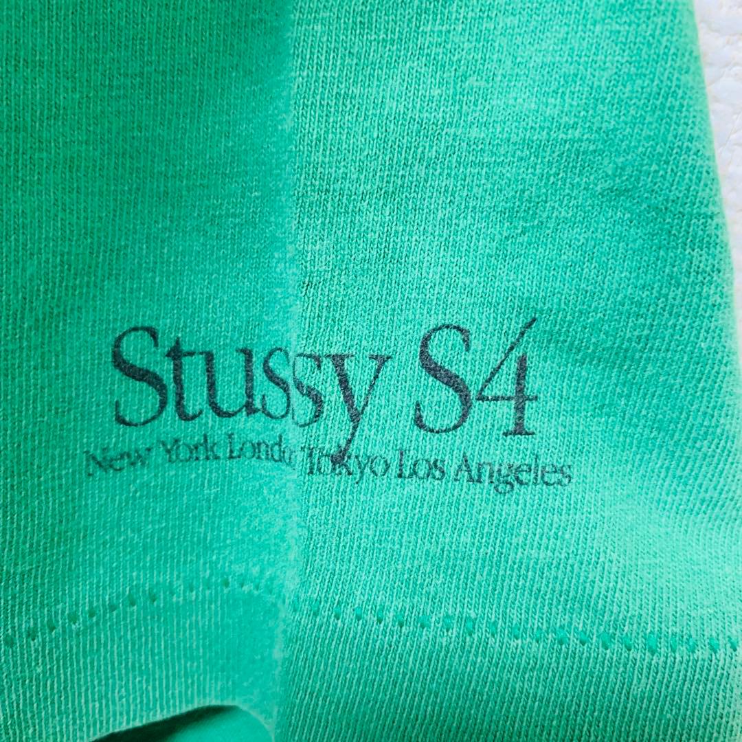 【USA製】OLD STUSSY Tシャツ　Apple パロディ　銀タグ 緑　M