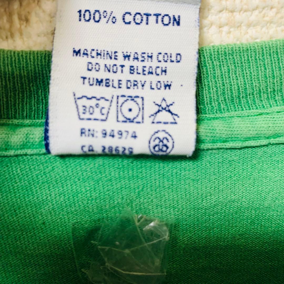 【USA製】OLD STUSSY Tシャツ　Apple パロディ　銀タグ 緑　M