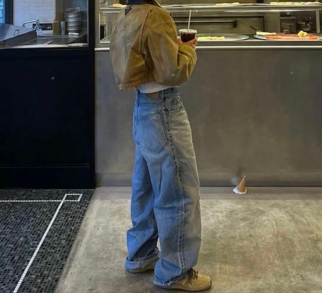 カルア　ok.soon original wide denim blue