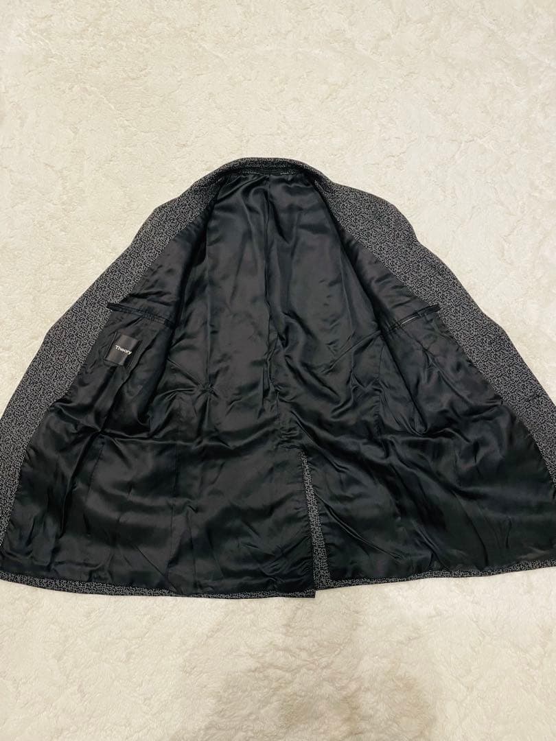 【美品】Theory テーラードジャケット L 大きいサイズ40 ヘリンボーン