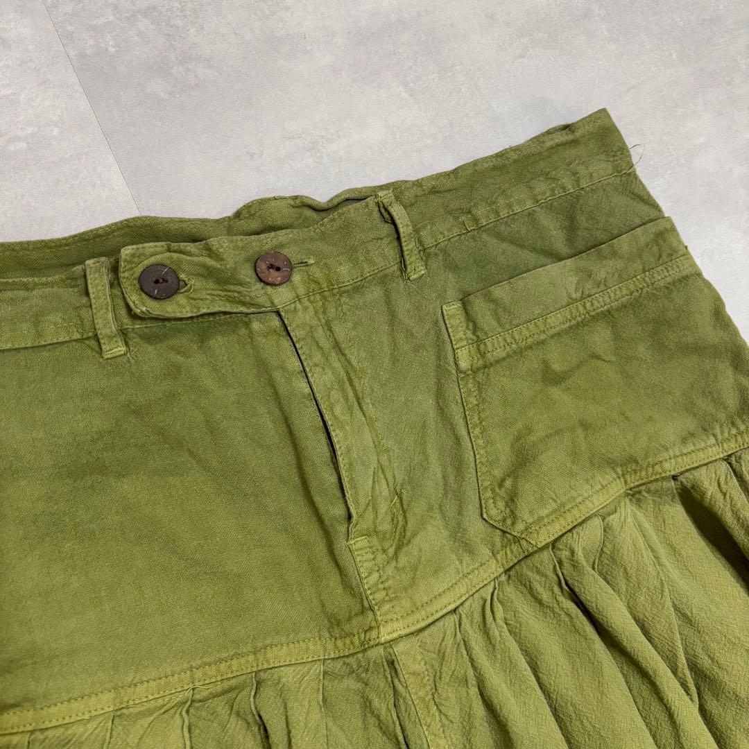 vintage バルーンパンツ　ネパール製　コットン　緑　民族　ネイティブ