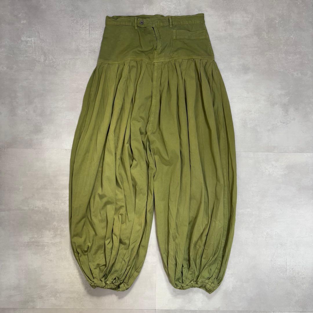 vintage バルーンパンツ　ネパール製　コットン　緑　民族　ネイティブ