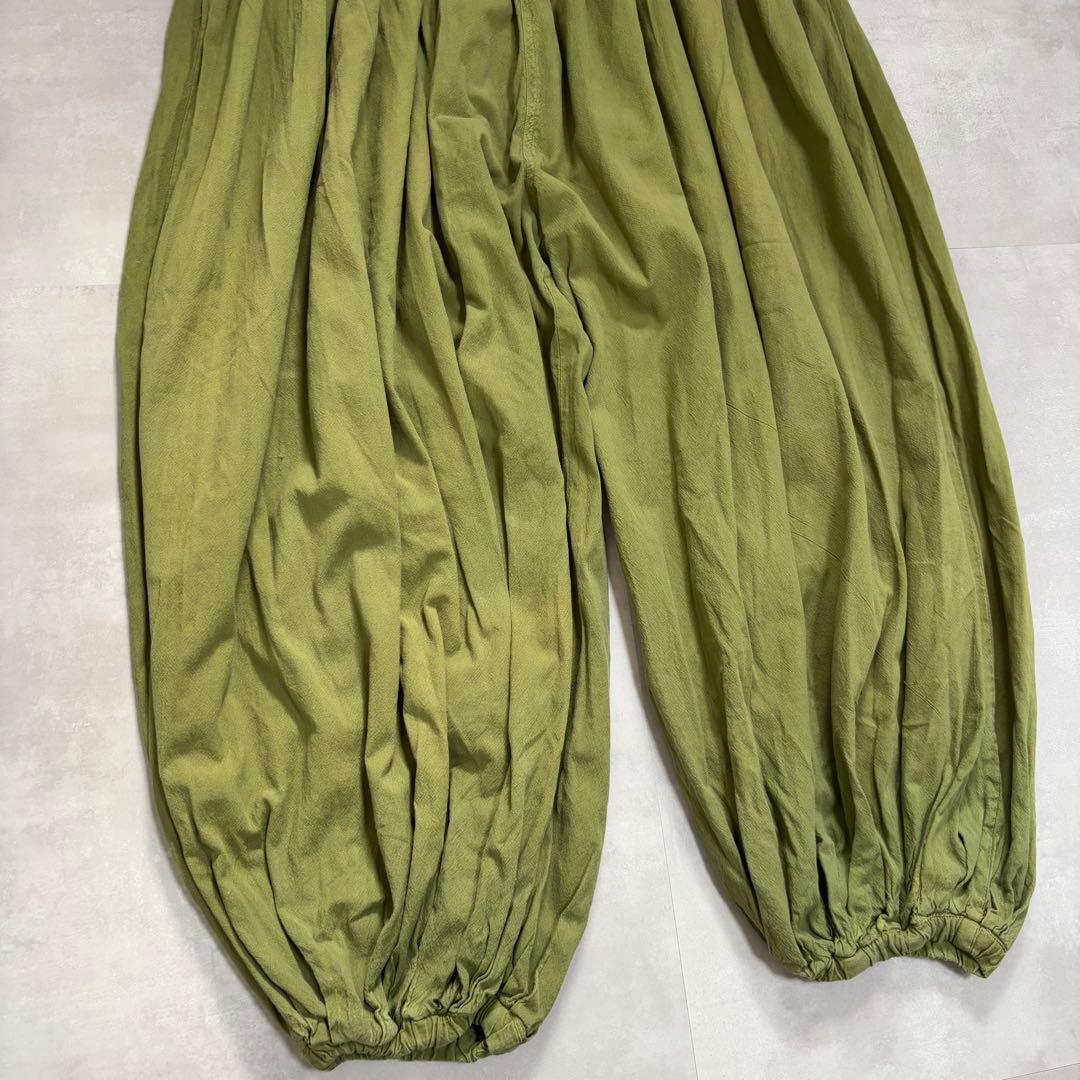 vintage バルーンパンツ　ネパール製　コットン　緑　民族　ネイティブ