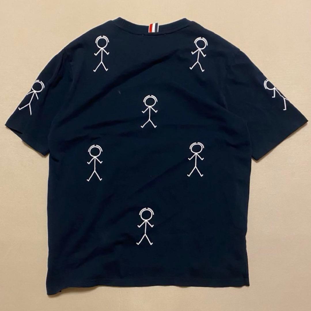 希少★THOM BROWNE トムブラウン スティックマン Tシャツ 4 紺